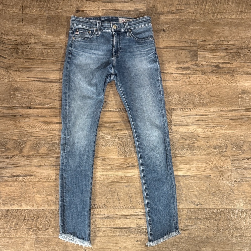 AG Adriano Goldschmied “The Farrah Skinny Ankle” High-rise Blue Jeans - Size 25